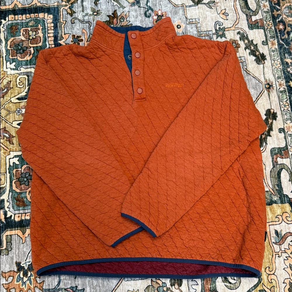 Orvis Orange Quilted Sweatshirt